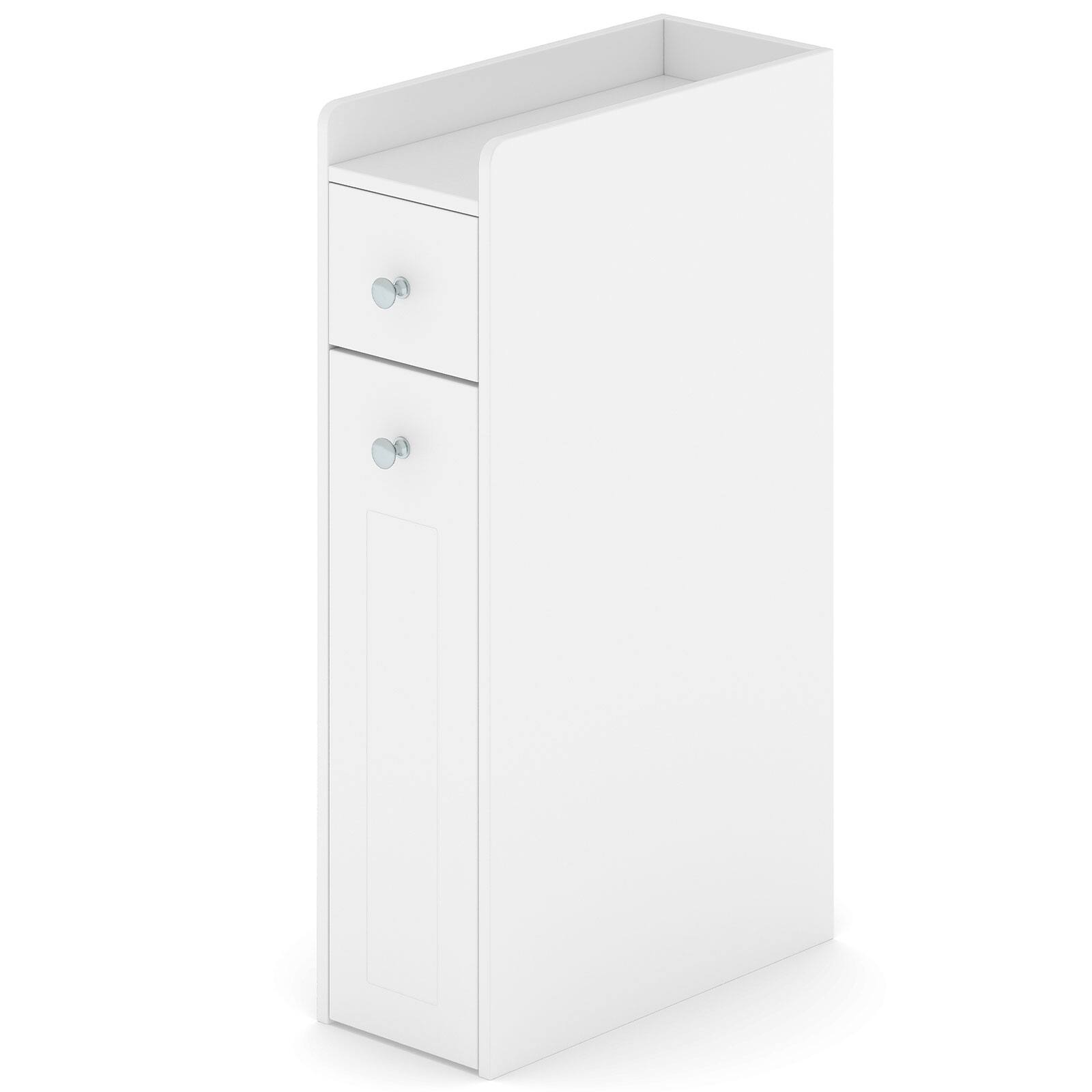 Alt View 9. Gymax - Gymax Small Bathroom Storage Cabinet 4-Tier Narrow Toilet Side Storage Cabinet White - White.