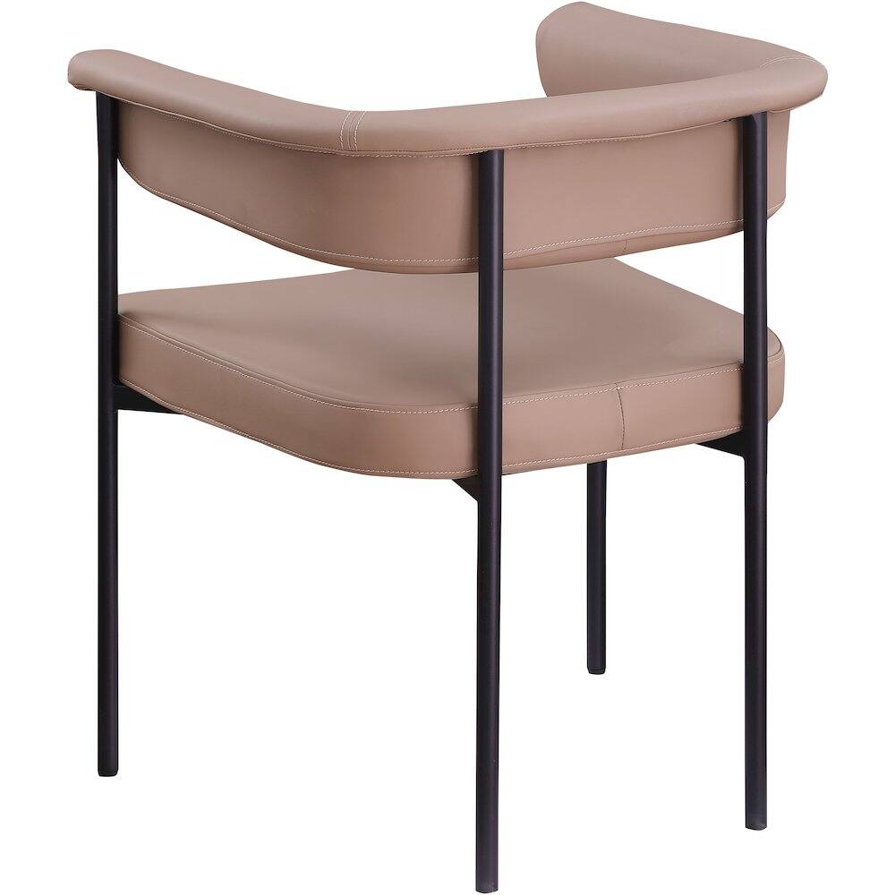 Alt View 4. Meridian Furniture - Malin Tan Vegan Leather Dining Chair, Set of 2 - Brown.