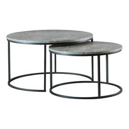 Manhattan Lane - 47 Inch Modern Rectangular Coffee Table, Single Shelf, Wood Grain - Gray
