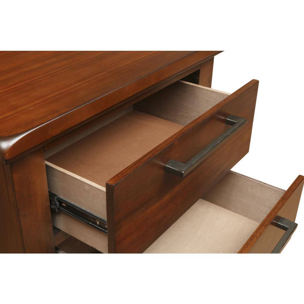 Alt View 1. New Classic Furniture - Furniture Cagney Solid Wood 2-Drawer Nightstand in Chestnut Brown - Brown.