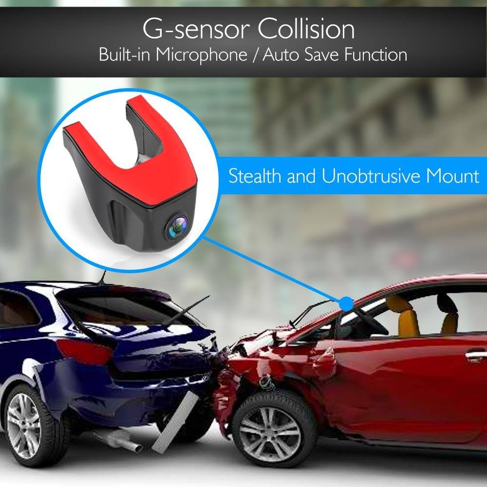 G-sensor Collision  
Built-in Microphone / Auto Save Function  
Stealth and Unobtrusive Mount