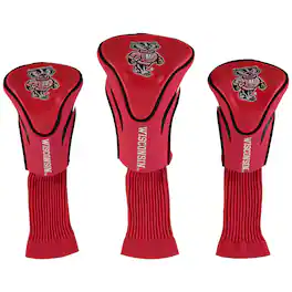 Team Golf - Wisconsin Badgers 3-Pack Contour Golf Club Head Covers - Multicolor