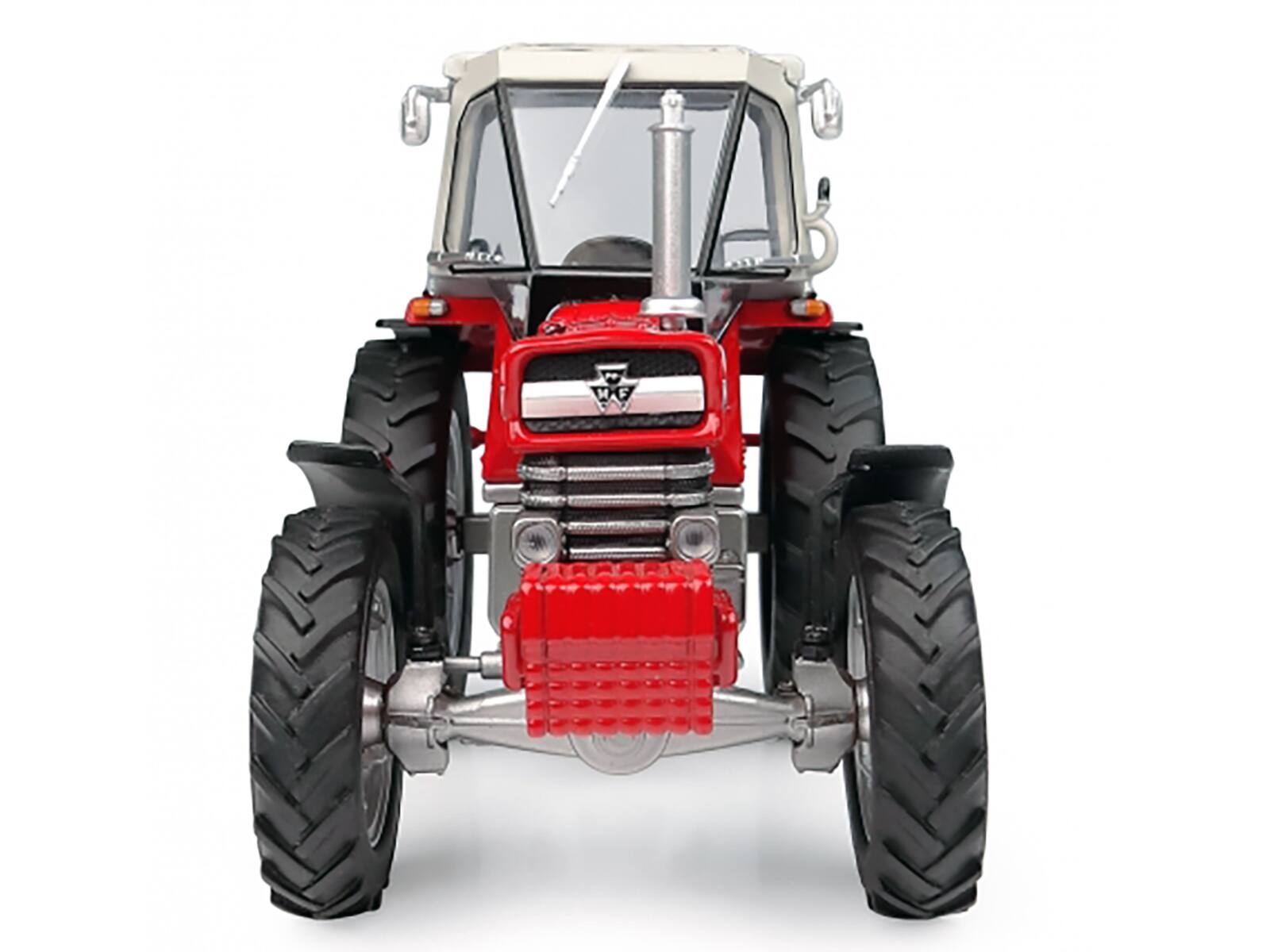Alt View 5. Universal Hobbies - Massey Ferguson 1080 4WD Tractor with PEKO Cabin Red with Gray Top 1/32 Diecast Model by Universal Hobbies.
