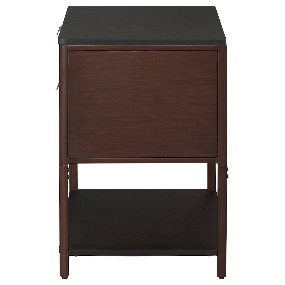Alt View 5. Coaster Co. of America - Zimmerlee 2-drawer Side Table with Shelf Rust Brown - Brown.