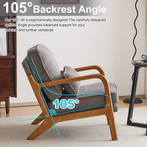 105° Backrest Angle  
Our 105° tilt is ergonomically designed. The carefully designed optimal angle provides balanced support for your cervical and lumbar vertebrae.