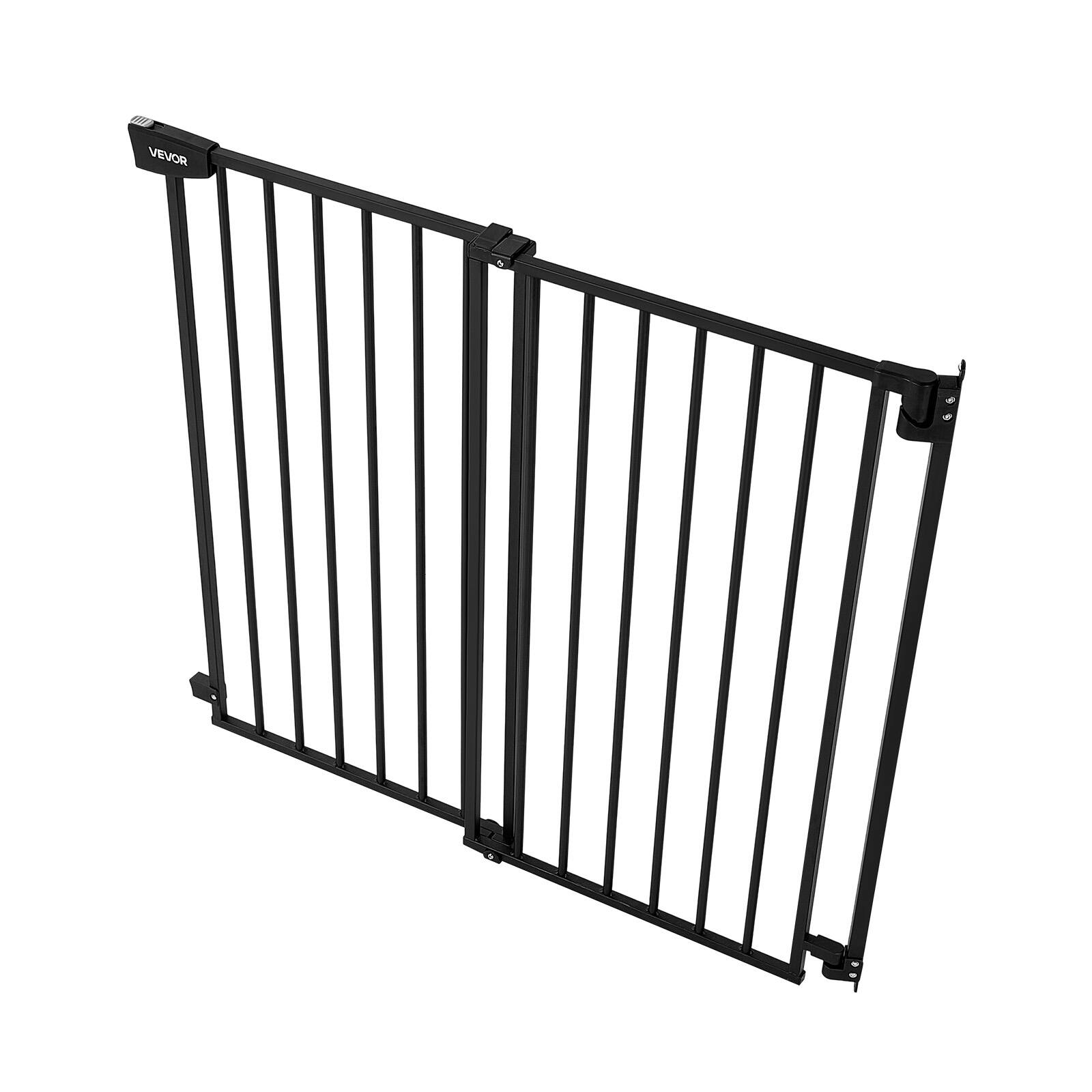 Alt View 5. VEVOR - Baby Gate for Stairs, 28-43 in Adjustable Width, 30 in High Dog Gate, No Bottom Bar, One-Handed Operation - Black.