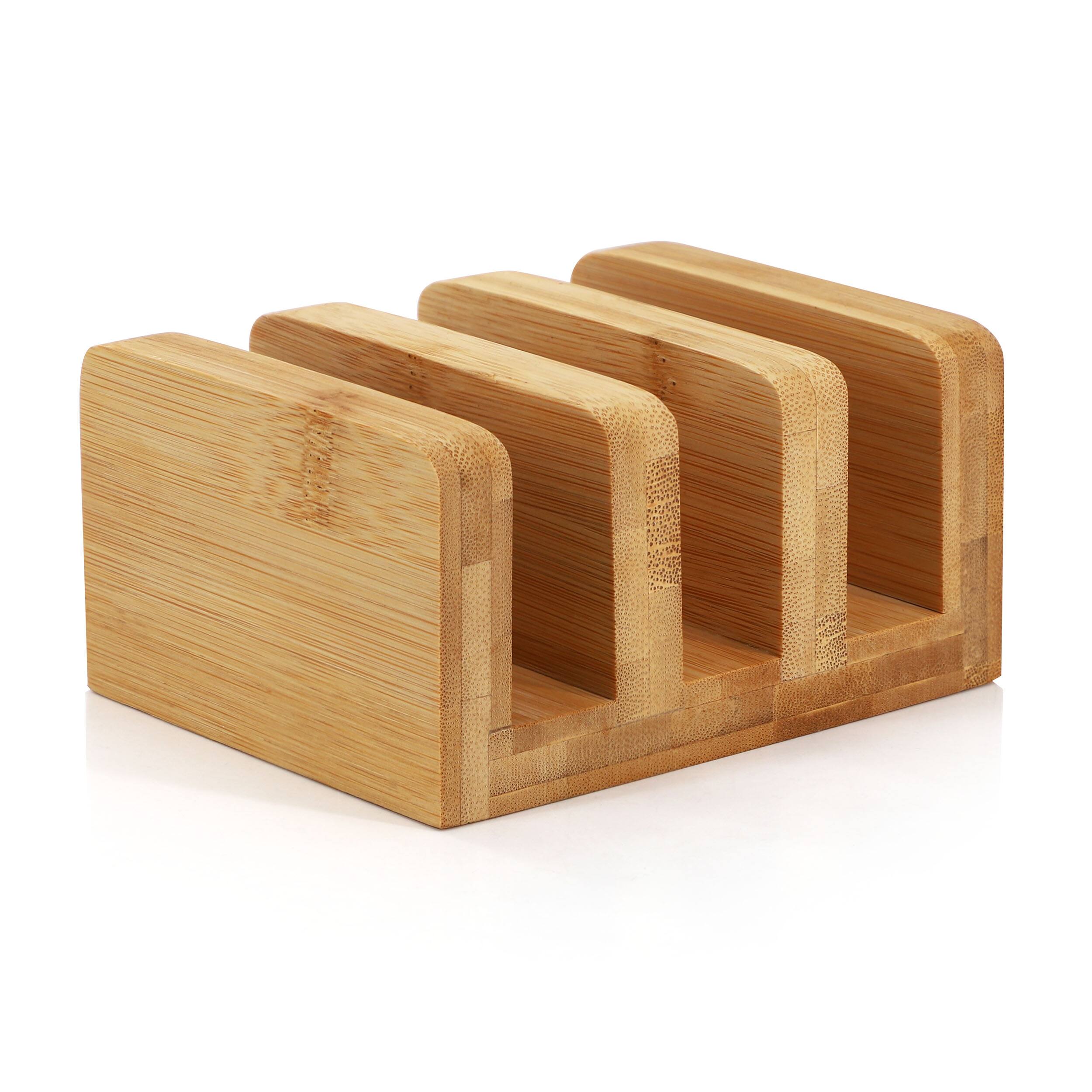 Alt View 4. MegaChef - MegaChef 3 Piece Natural Bamboo Cutting Board Set with Base - Brown.