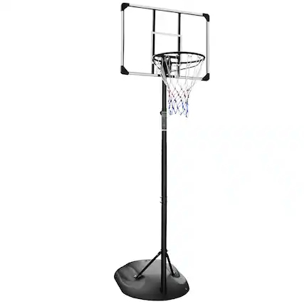 Front. APRILSOUL - Portable Basketball Hoop 89ft 32 Backboard White Youth Adults Indoor Outdoor - Black White.