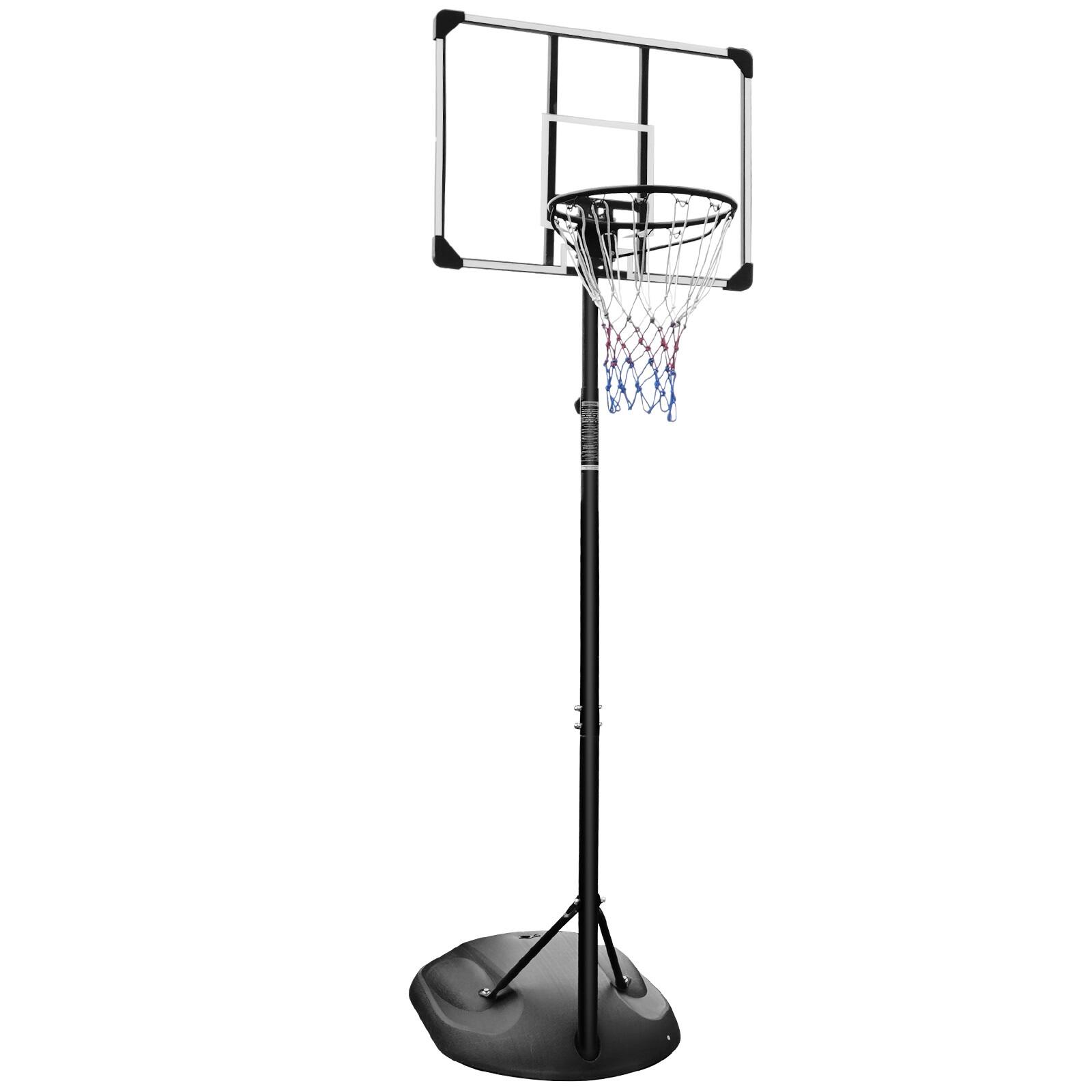 Front. APRILSOUL - Portable Basketball Hoop 89ft 32 Backboard White Youth Adults Indoor Outdoor - Black White.