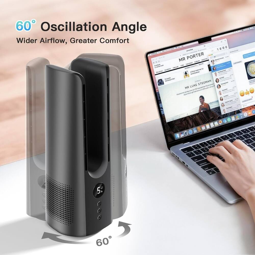 60° Oscillation Angle  
Wider Airflow, Greater Comfort  

MR PORTER  

MR LUKE STEOMAN