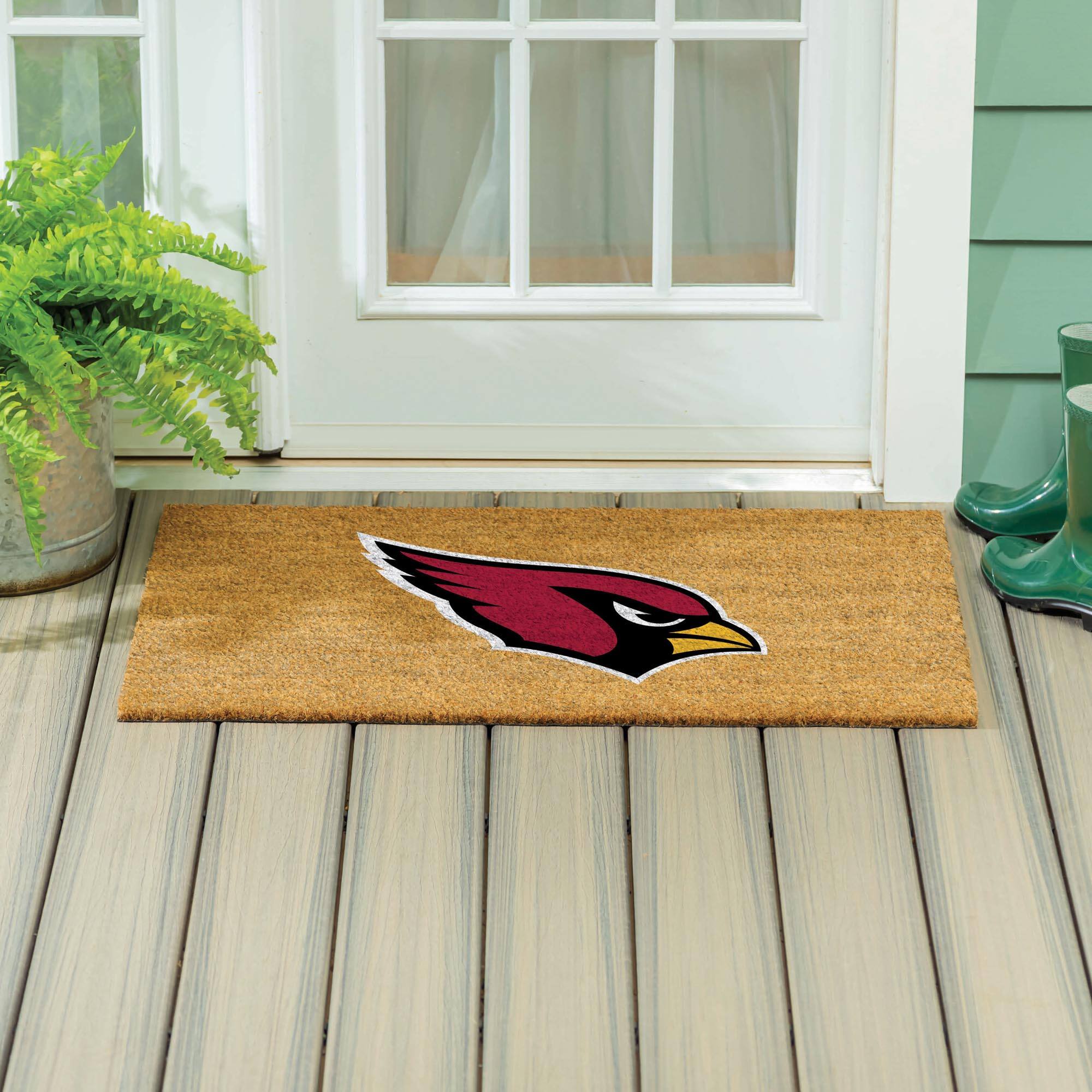 Alt View 3. Evergreen Enterprises - Arizona Cardinals 24" x 36" Outdoor Team Logo Coir Mat - Brown.