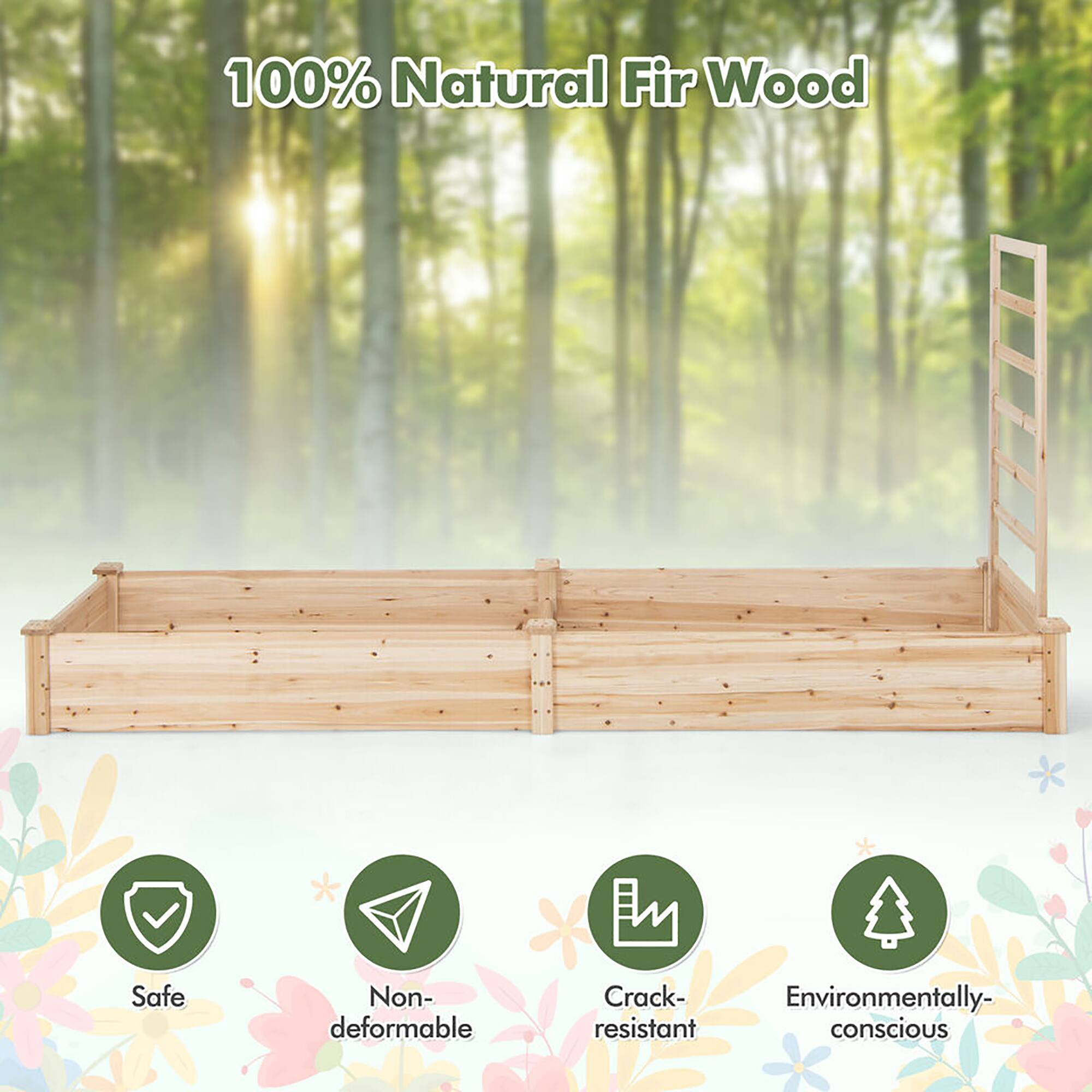 100% Natural Fir Wood

- Safe
- Non-deformable
- Crack-resistant
- Environmentally conscious