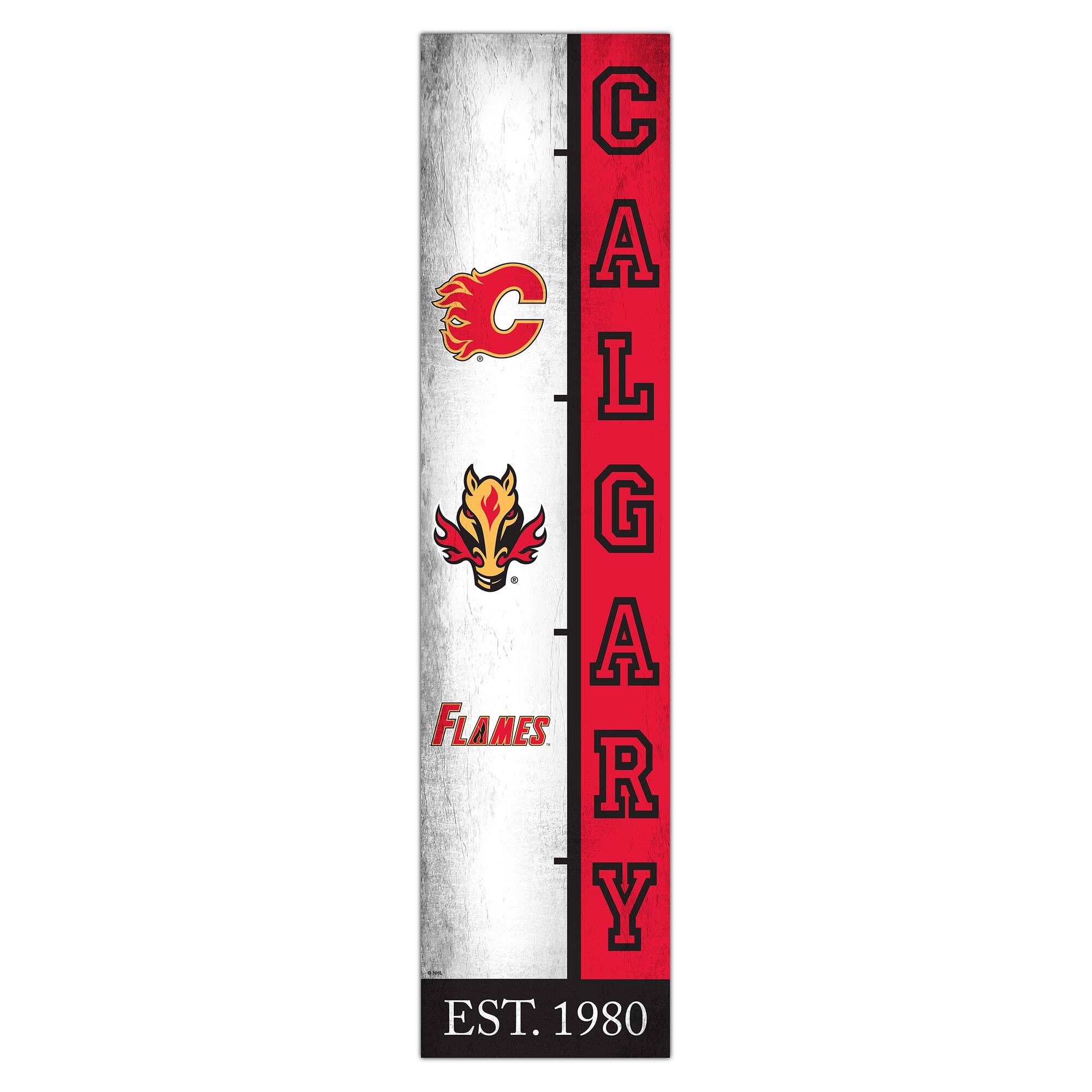 Calgary Flames 6" x 24" Progression Wood Sign