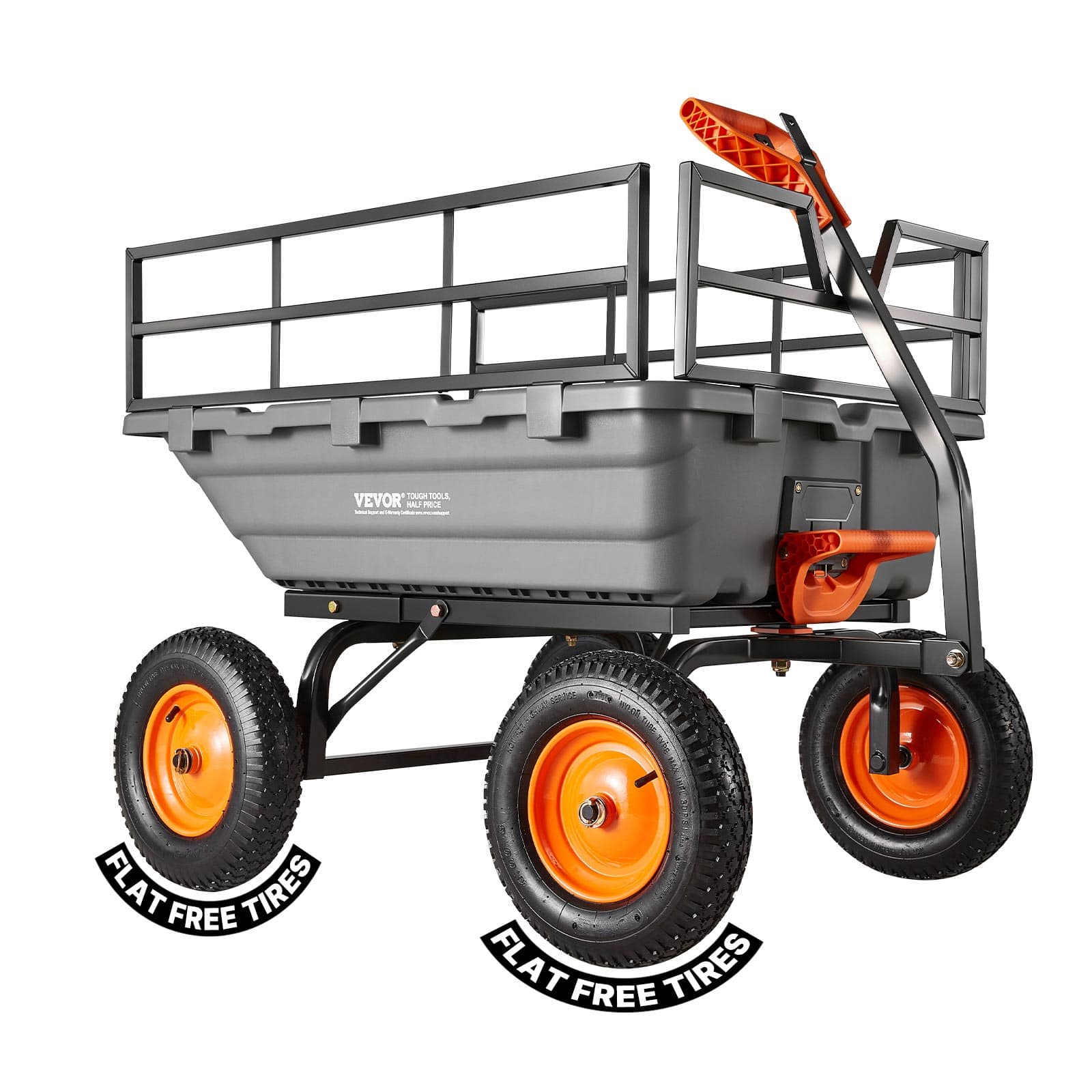 VEVOR - Garden Dump Cart, 1500lbs Poly Dump Cart, 15 Cu. Ft. Garden Carts Dumps Wagon with 2-in-1 Convertible Handle - Black price history on PriceWatchPro