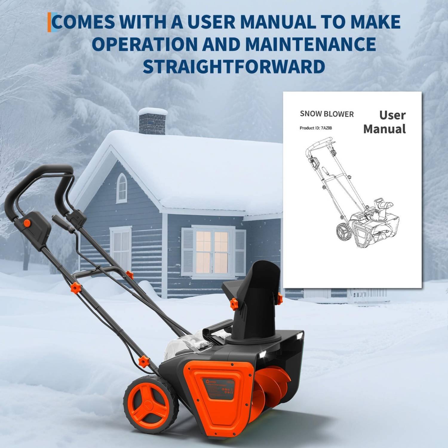COMES WITH A USER MANUAL TO MAKE OPERATION AND MAINTENANCE STRAIGHTFORWARD

SNOW BLOWER  
User Manual  
Product ID: TAZ2B