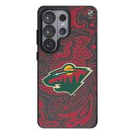 Keyscaper - NHL - Minnesota Wild Paisley Galaxy Magnetic Bump Case - S24 Ultra - Black