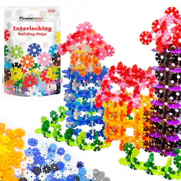 PicassoTiles - 300pc Building Chips Interlocking Disc Construction Blocks