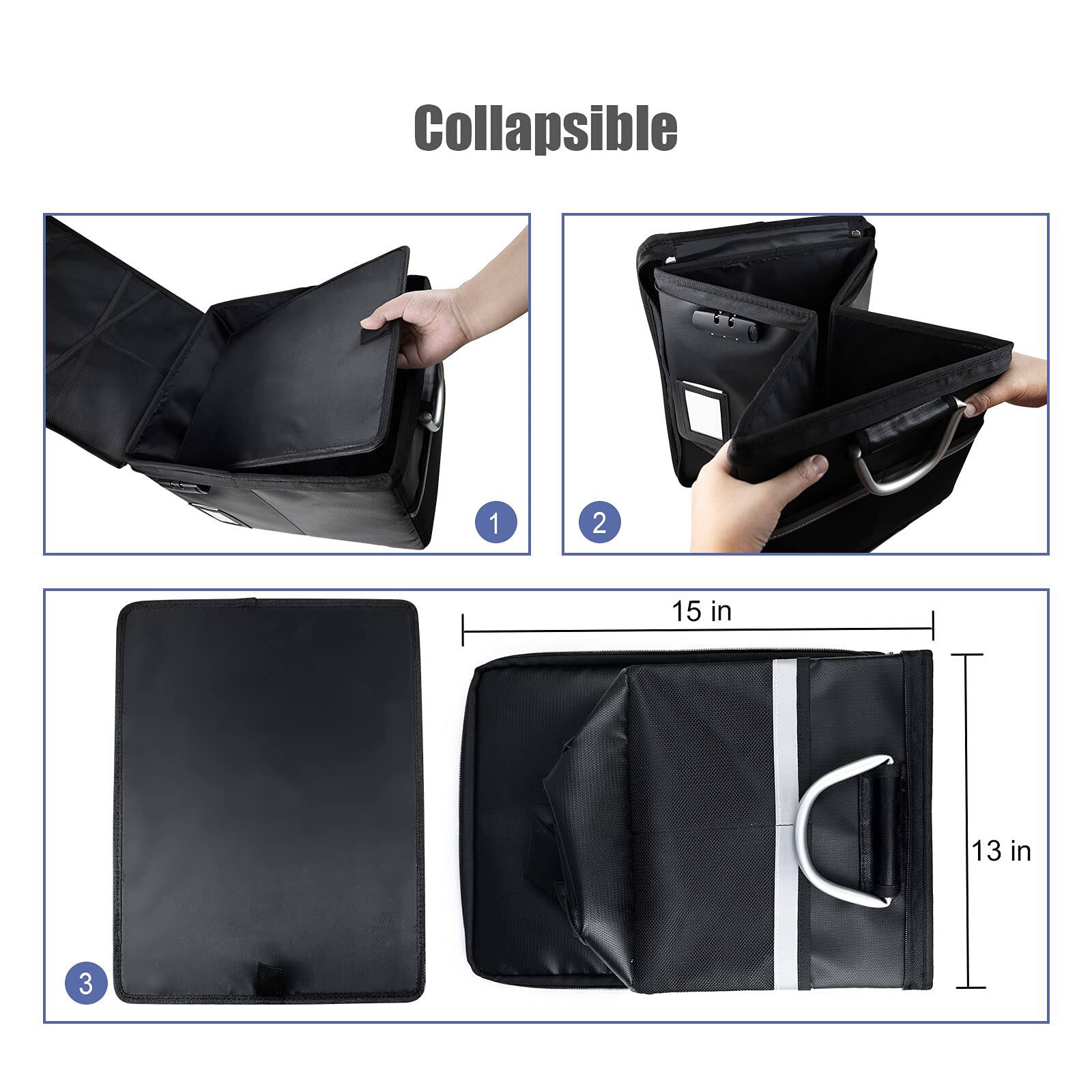 Alt View 3. Earthley Blooms - Fireproof Document File Organizer Box Safe Lock Portable Office Storage Cabinet Hanging Letter legal Folder....