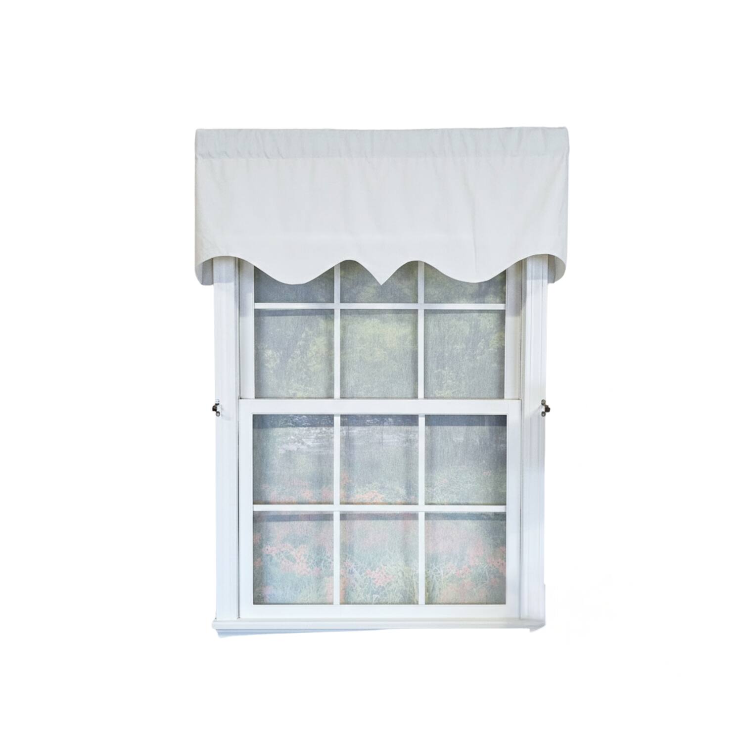 RLF Home - Soft Duck Regal 100% Cotton Rod Pocket Lined Window Valance 50" x 17" - Off White