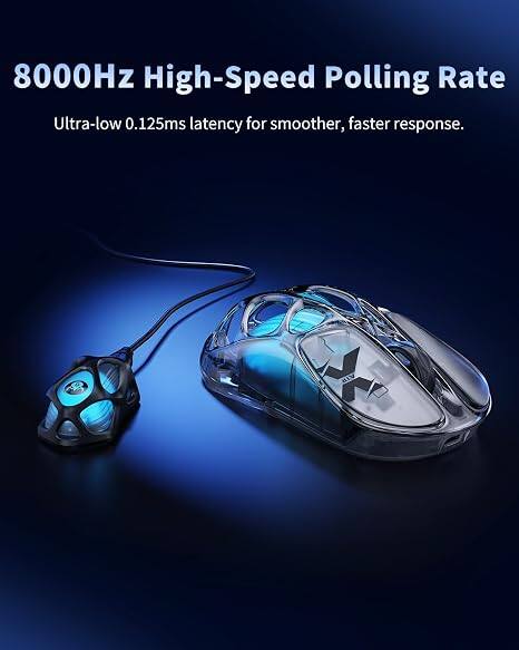 8000Hz High-Speed Polling Rate  
Ultra-low 0.125ms latency for smoother, faster response.