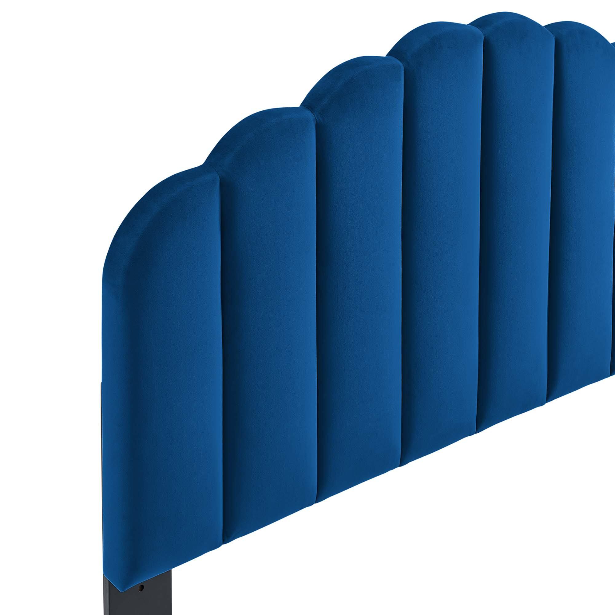 Back. Modway - Veronique Performance Velvet Full/Queen Headboard by Modway - Blue.