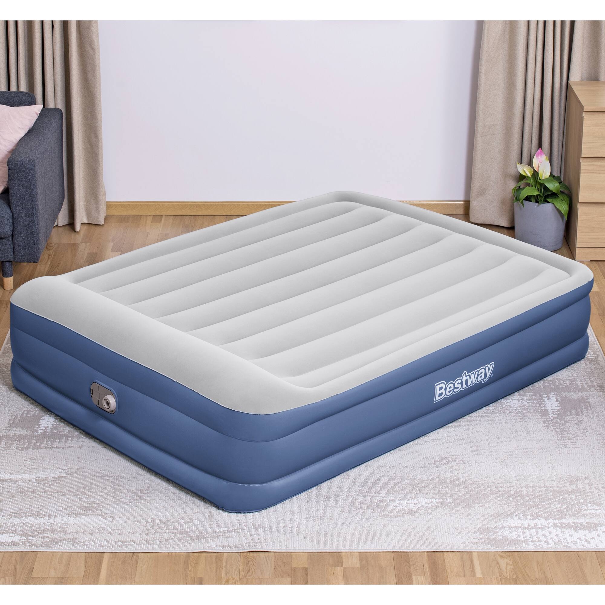 Alt View 6. Bestway - Tritech Air Mattress: Queen 18" - Built-In AC Pump - Multicolored.