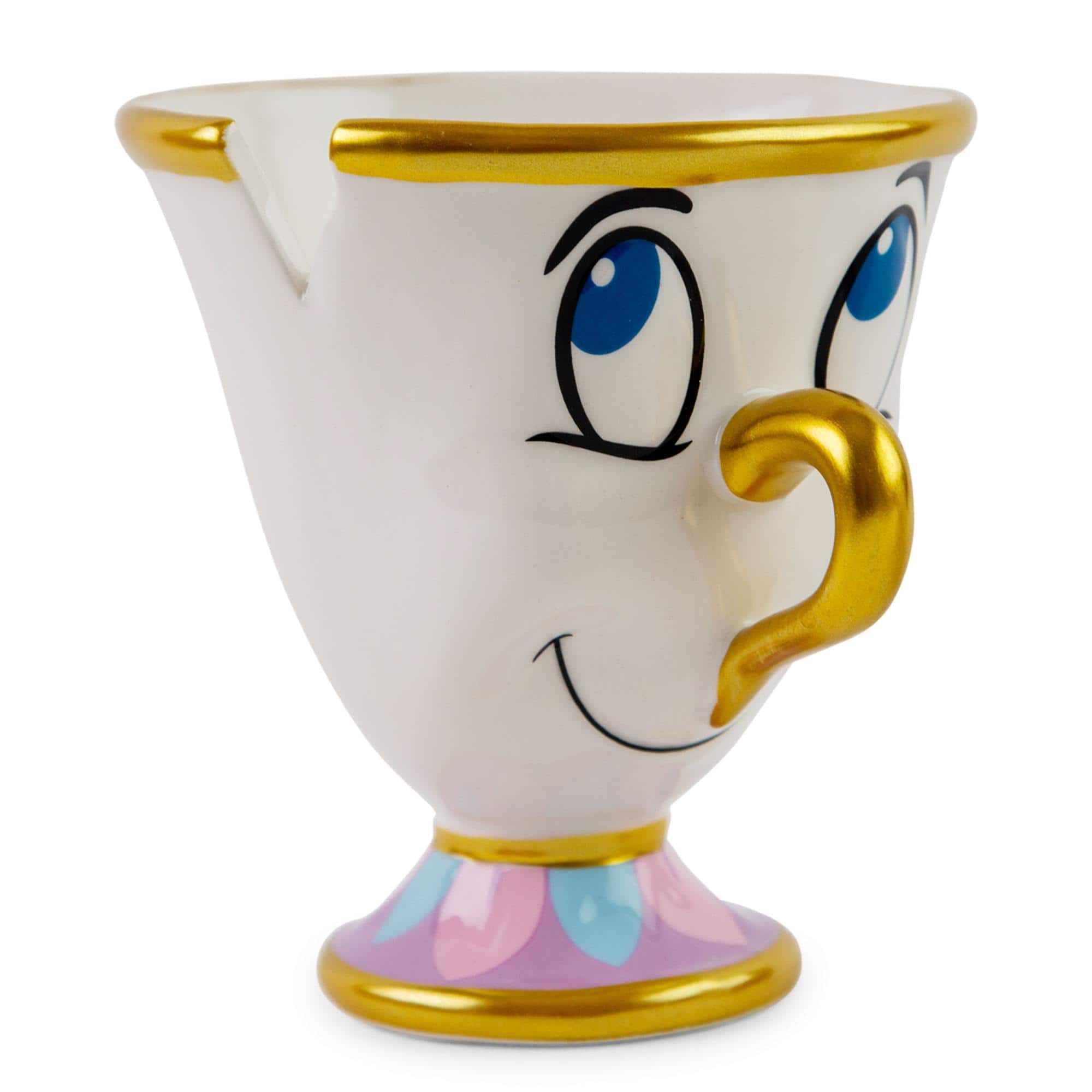 Front. Disney - Disney Beauty And The Beast Chip Sculpted Ceramic Figural Mug | Holds 20 Ounces - White.