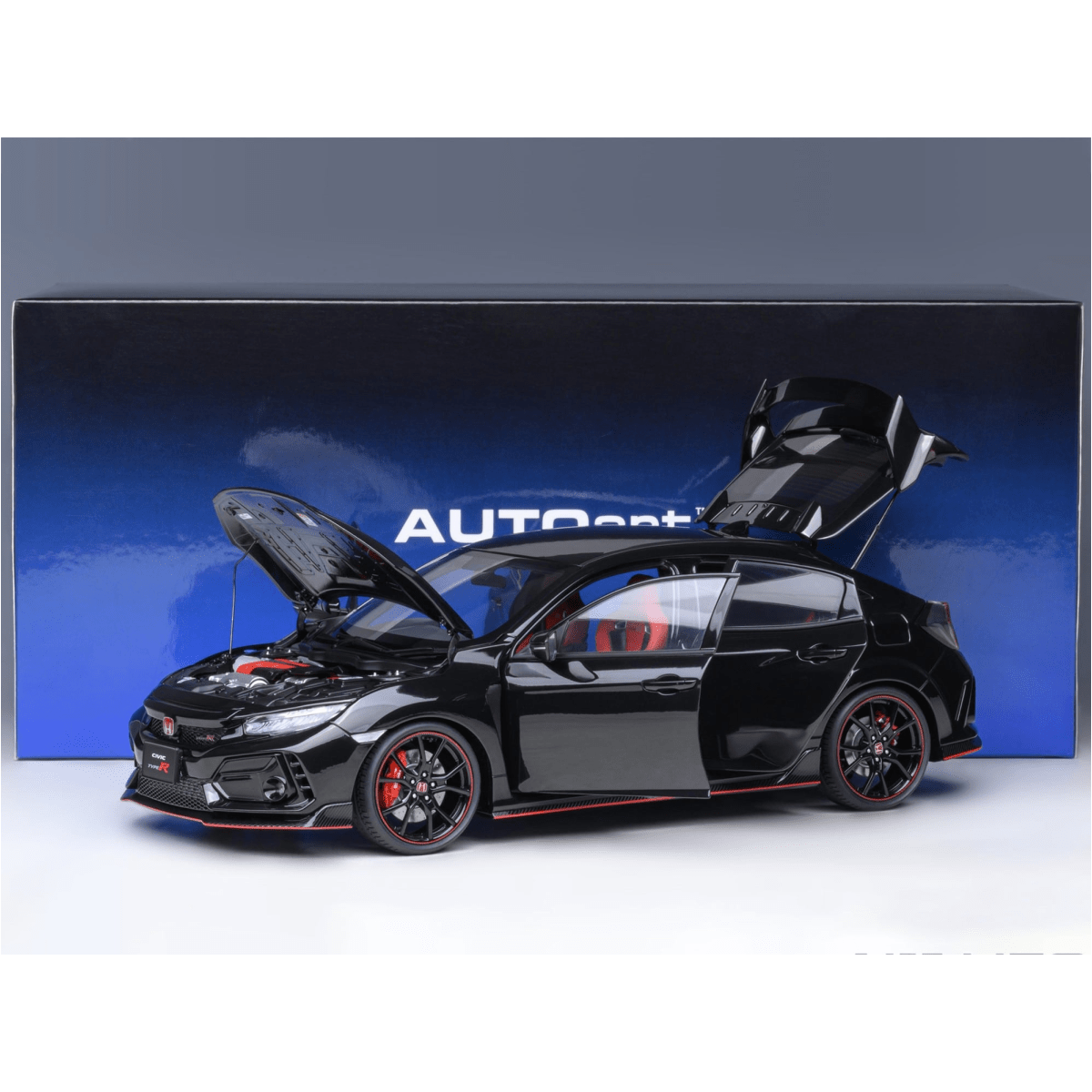 Alt View 9. Autoart - 2021 Honda Civic Type R (FK8) RHD (Right Hand Drive) Crystal Black Pearl 1/18 Model Car by Autoart.