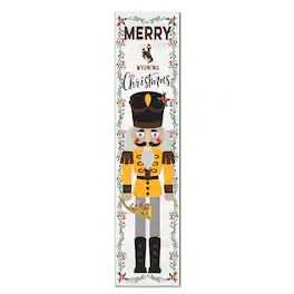 Jardine - Wyoming Cowboys 11" x 46" Nutcracker Holiday Leaner Sign - White