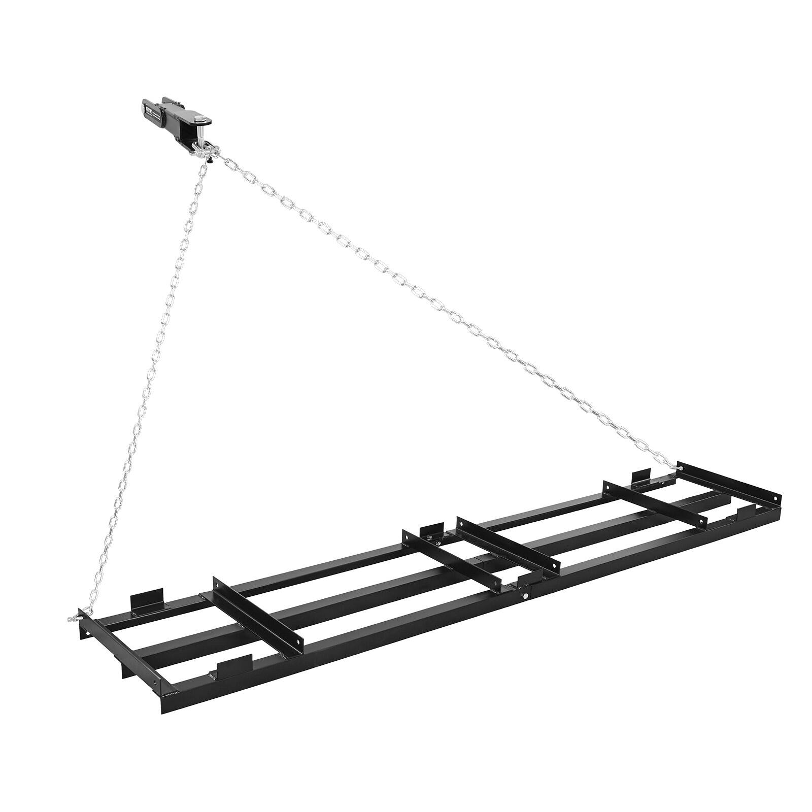 Alt View 5. VEVOR - Drag Harrow, 96 x 20 in, Tow-Behind Driveway Grader with Adjustable Width & 50lbs Load Capacity, Heavy Duty Lawn - Black + Silver.