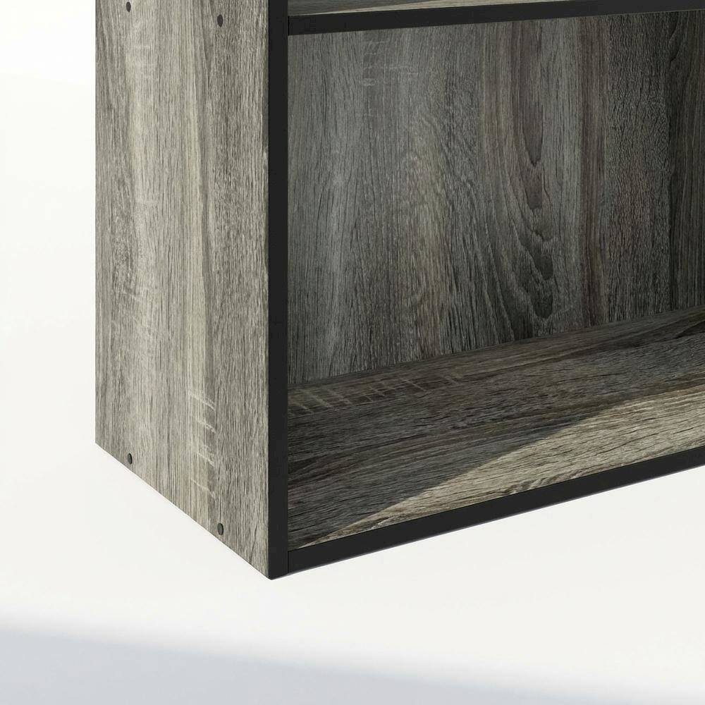Alt View 2. FurniFact - Wooden Bookcase with Adjustable Shelves for Home Office Storage - French Oak.