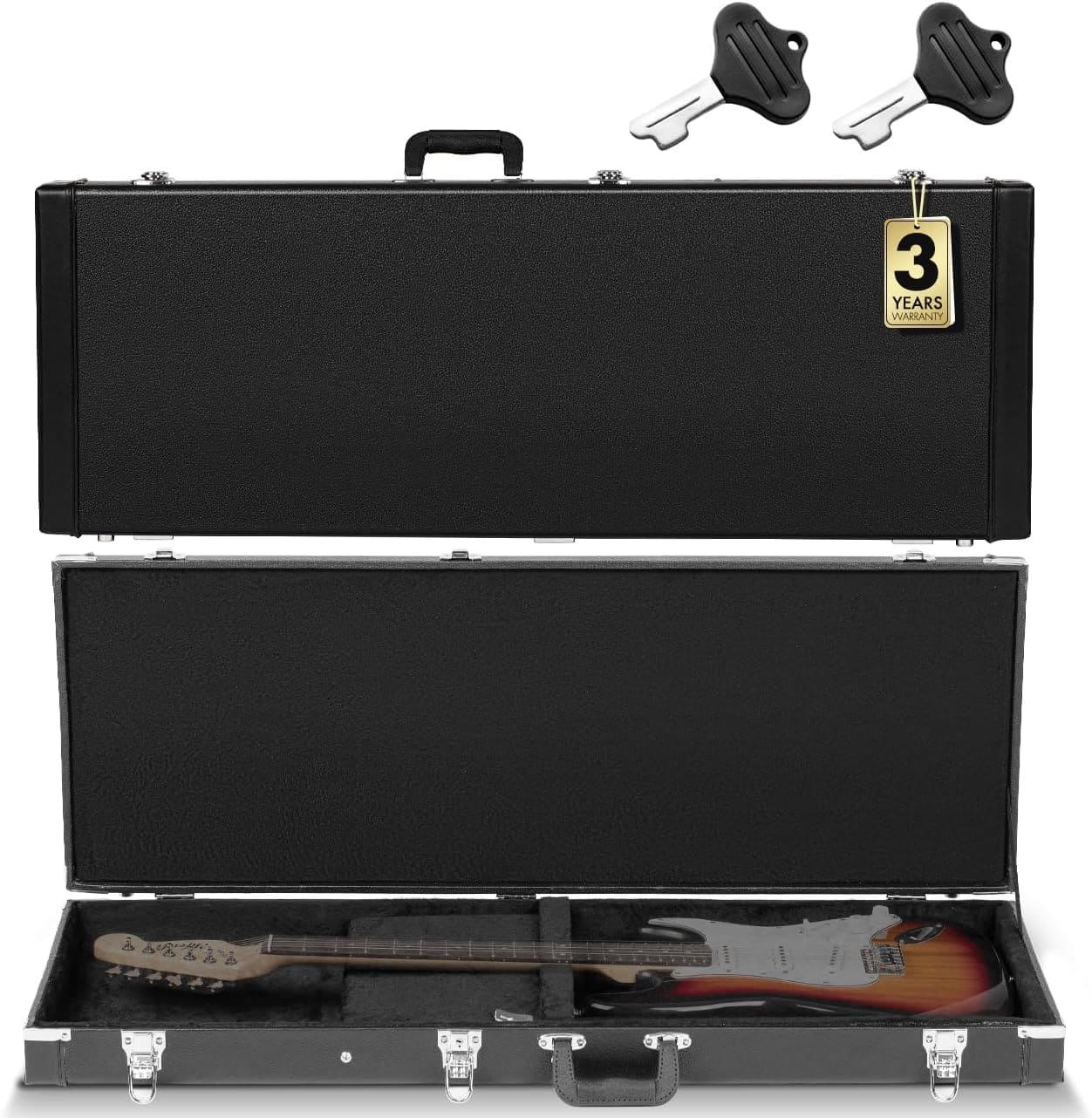 CAHAYA - HardShell Wood Case Electric Hard Rectangle Shaped Guitar Case Hardshell for Electric Guitars CY0209