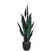 Front. Costway - Costway Artificial Snake Plant 35.5"Fake Sansevieria Indoor-Patio Decor Green - Green.