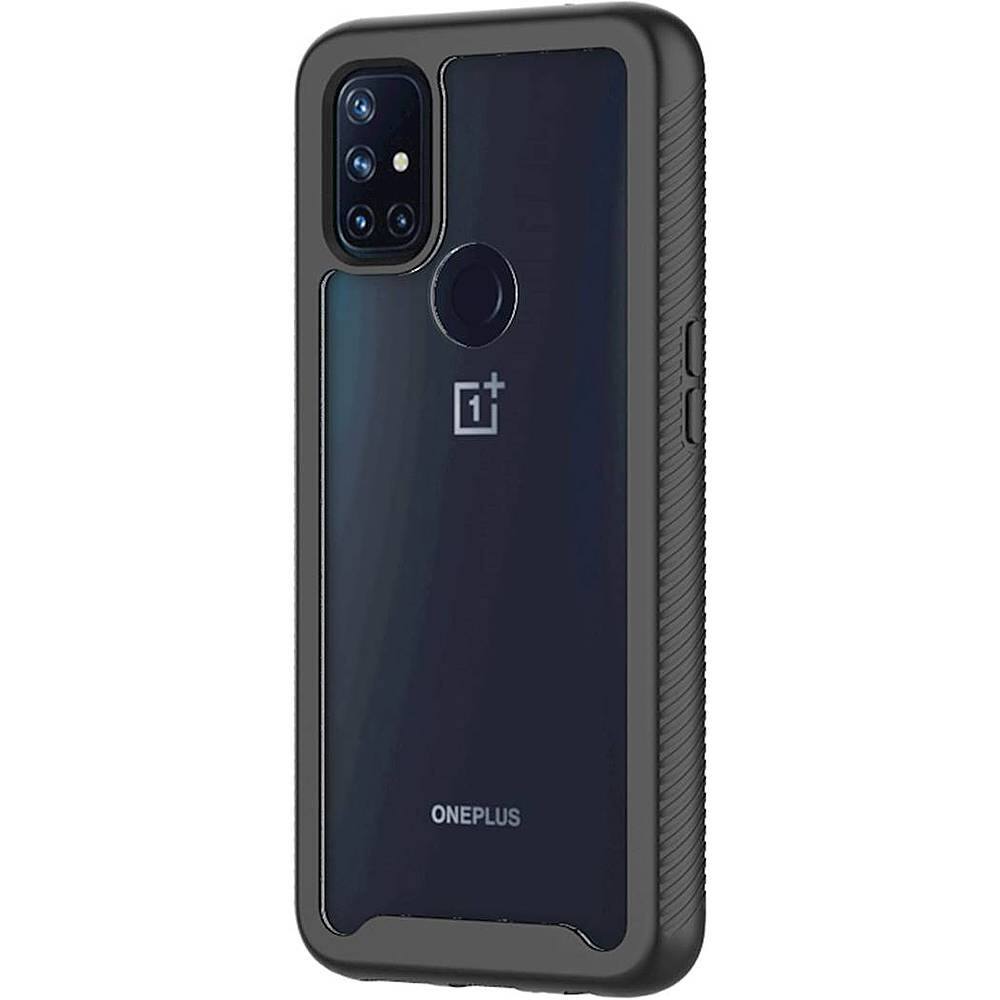 Left. SaharaCase - Grip Series Hard shell Case for OnePlus Nord N10 5G - Black.