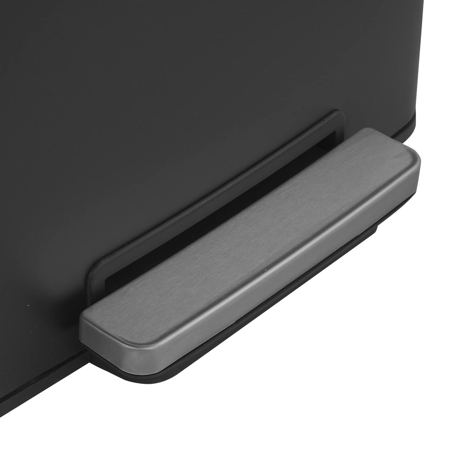 Alt View 1. Innovaze - 13 Gal./50 Liter Rectangular Stainless Steel Step-on Trash Can for Kitchen - Matt Black.