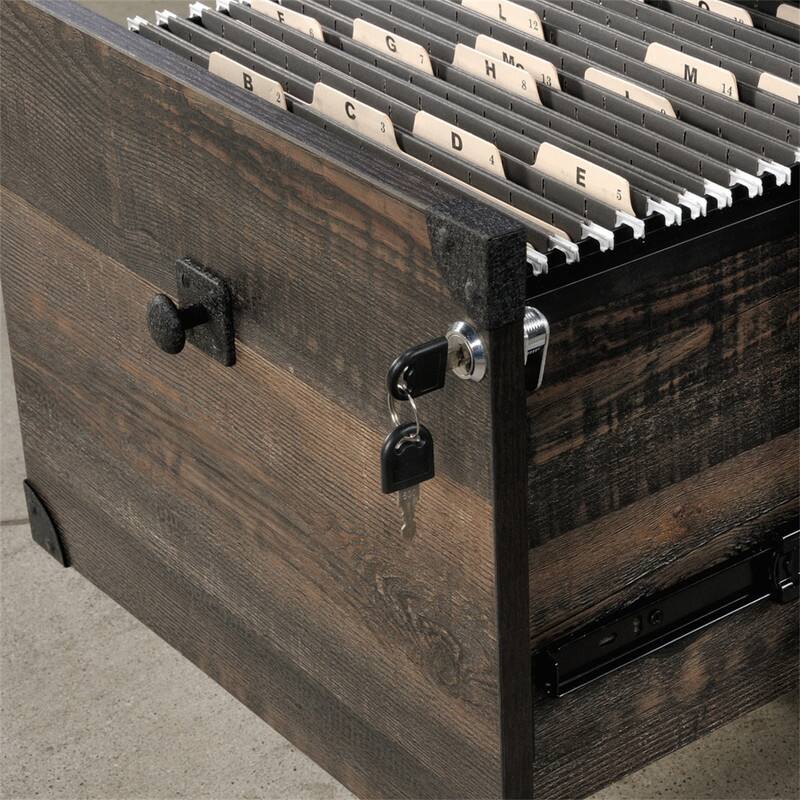 Alt View 1. HTUTWOO - 2-Drawer Mobile File Pedestal for Office -Lockable Storage,Smooth-Rolling Casters,Full-Extension Slides with Metal Frame - Brown.