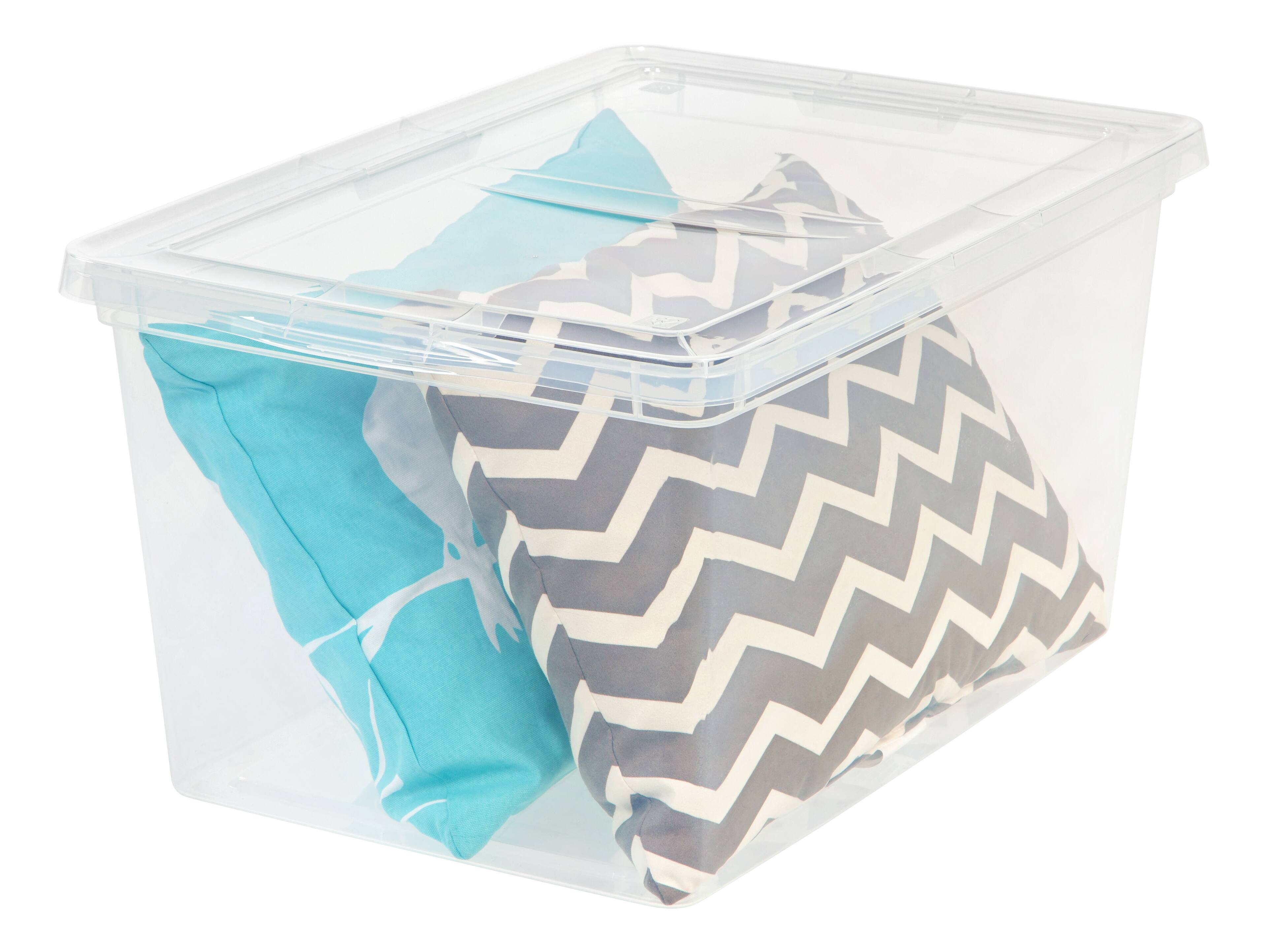 Alt View 3. IRIS USA - IRIS USA Plastic Storage Bin Tote Organizing Container with Latching Lid, Shoe Box, Clear.