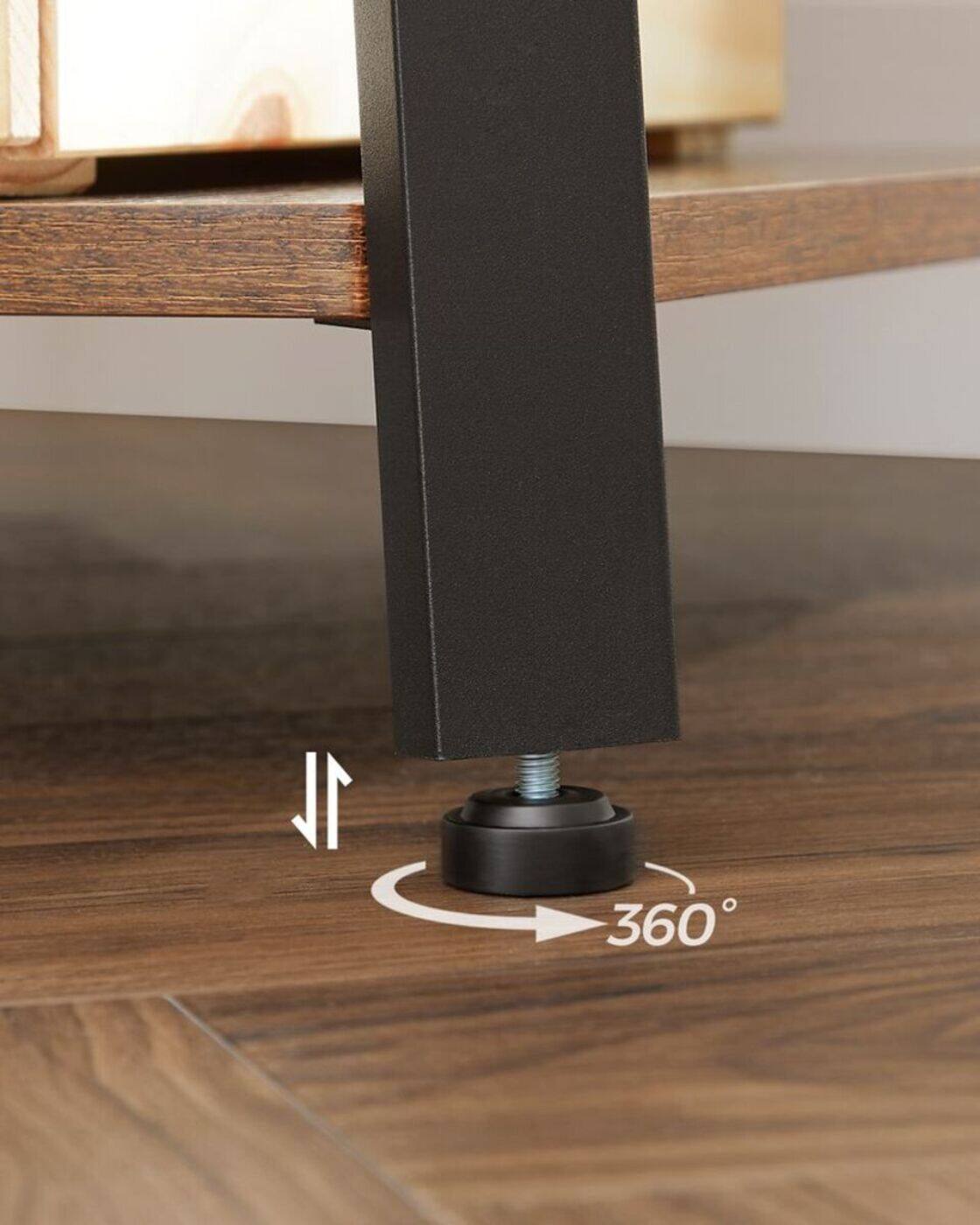 Left. Songmics Home - Freestanding Entryway Organizer with Hooks and Storage Shelves for Hats Shoes and Accessories - Brown.