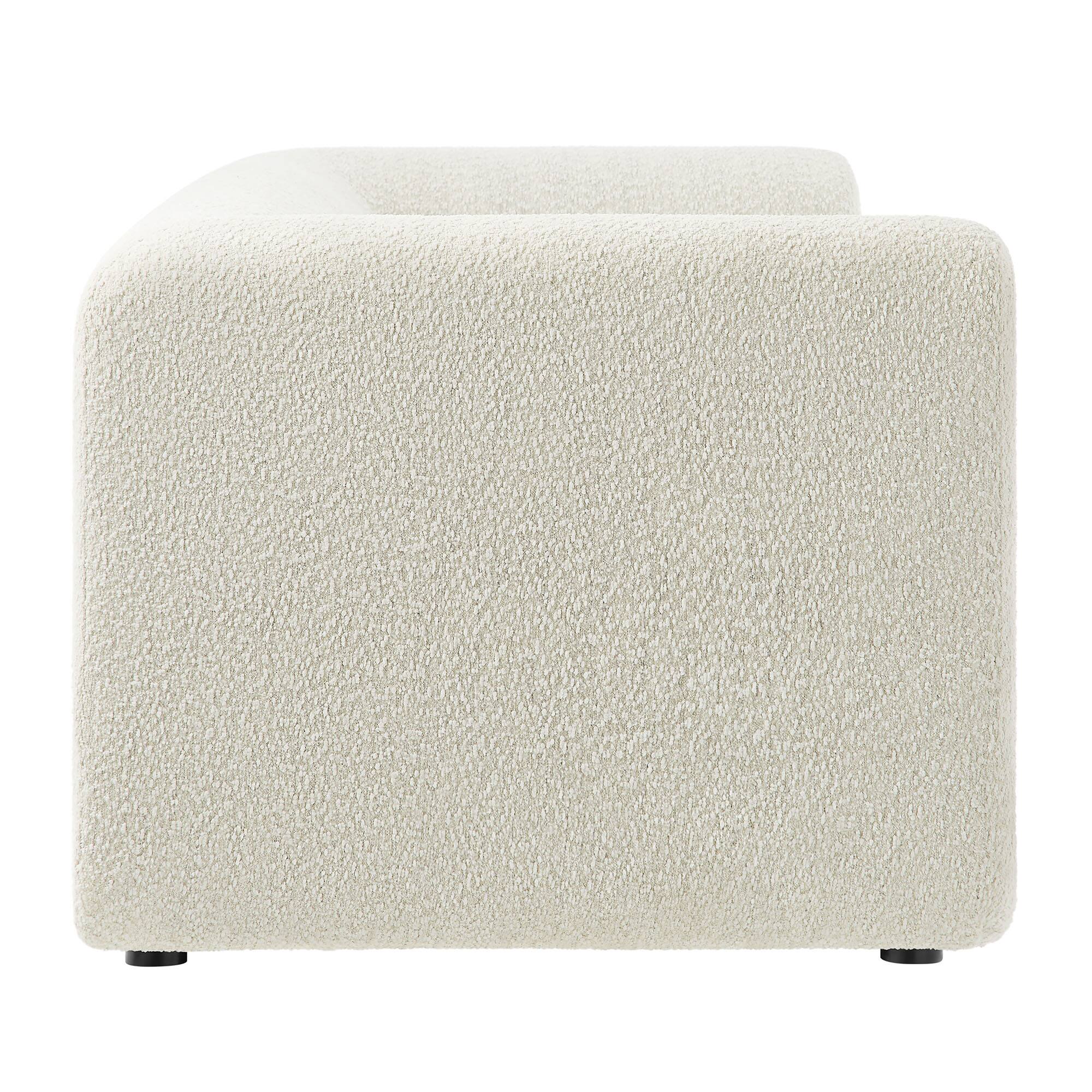 Back. Modway - Leif 89" Boucle Upholstered Sofa by Modway - White.