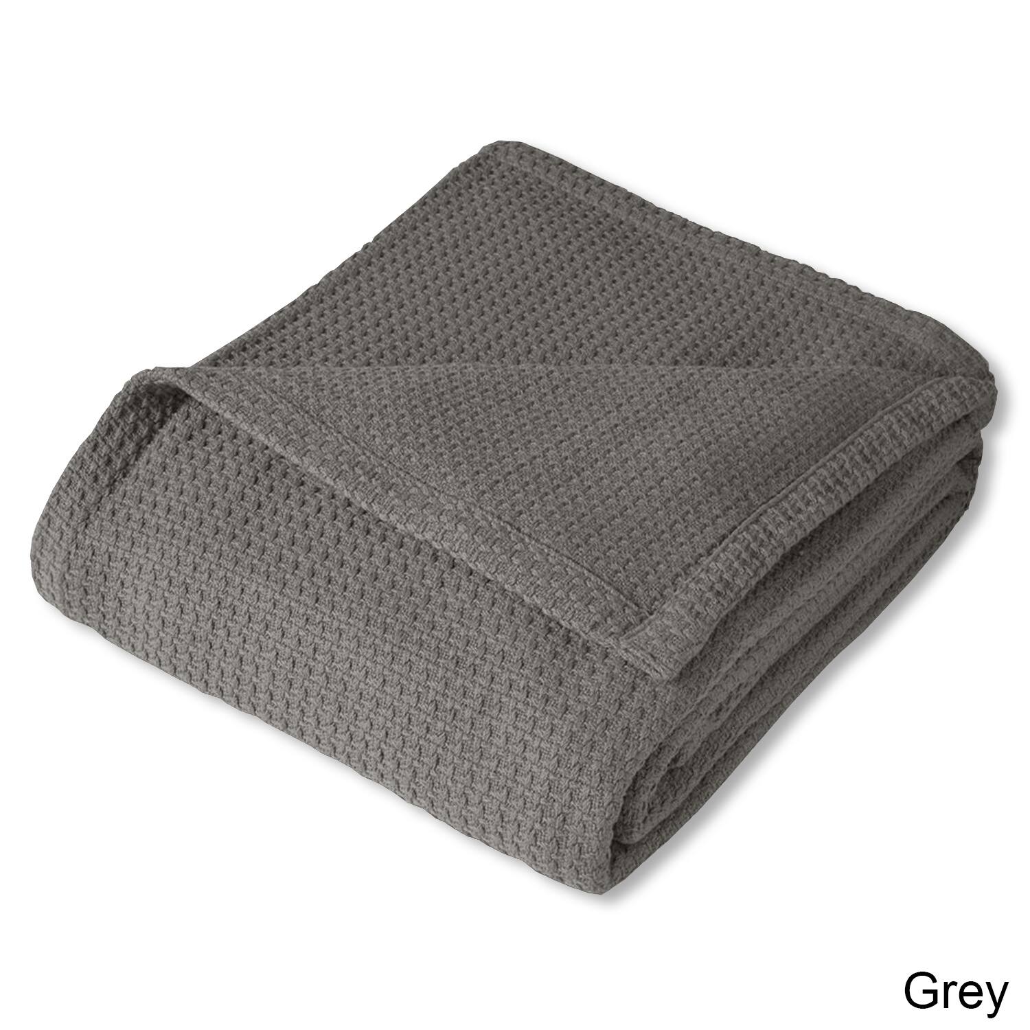 Angle. Sweet Home Collection - 100% Cotton Blanket, Grand Luxury Breathable Houndstooth Woven Design, King - Dark Gray.
