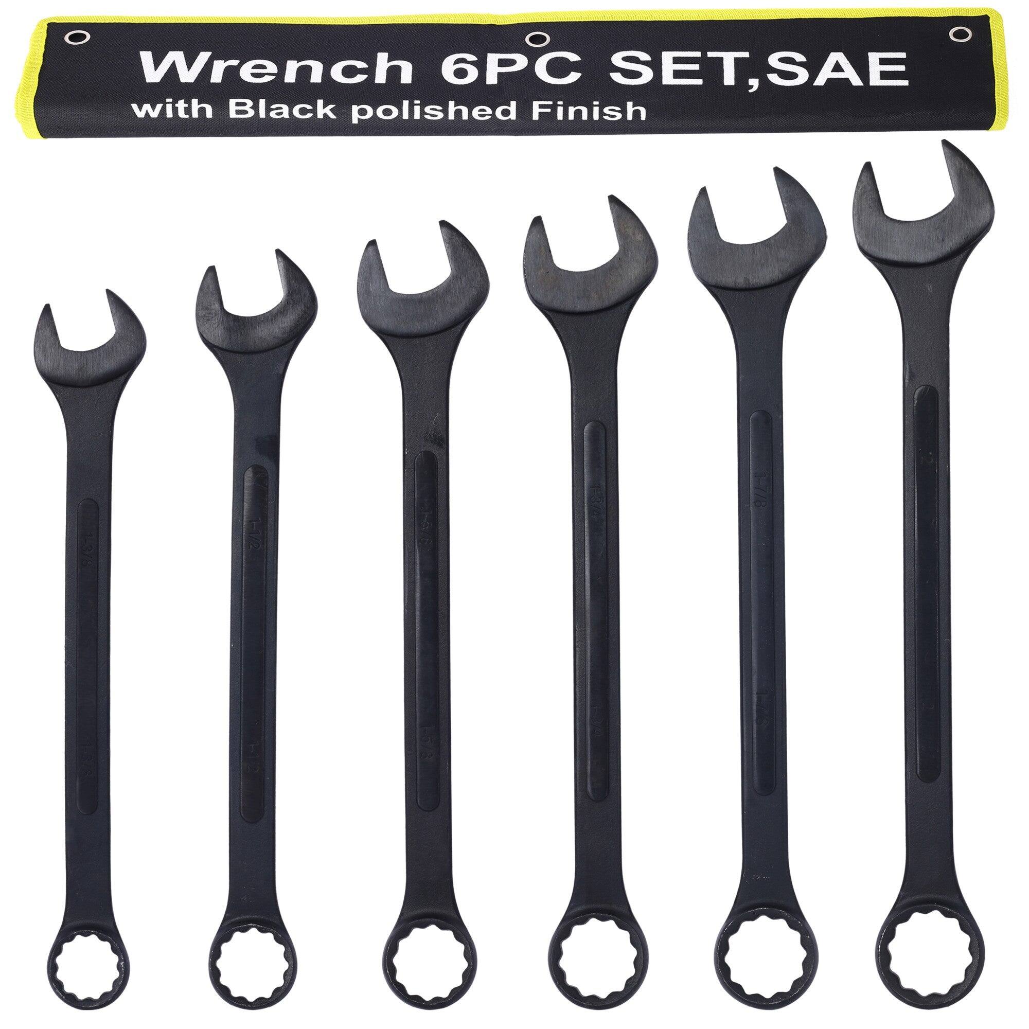 Wrench 6PC SET, SAE with Black polished Finish
