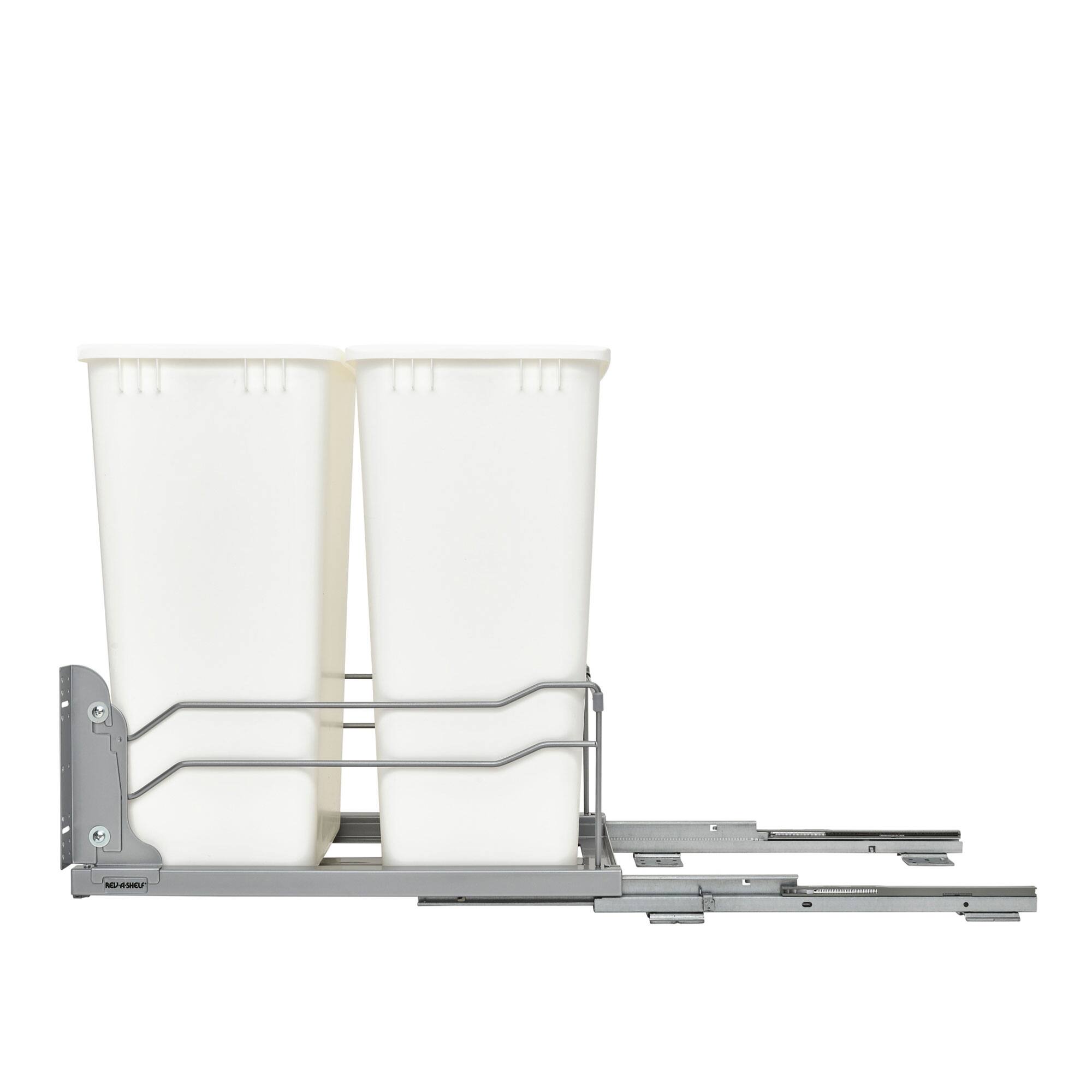Alt View 5. Rev-A-Shelf - Rev-A-Shelf Double Pullout Trash Cans 50 qt. with Soft-close, 53WC-2150SCDM-211 - White.