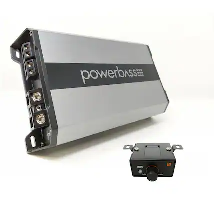 Front. Powerbass - PowerBass PBM-500.1 - 500Watt x 1 (2 ohm) Mono Mini Amplifier - Black/Gray.