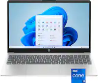 HP - 15.6" Full HD Touch-Screen Laptop - Intel Core i7 1355U 2023 - 16GB Memory - 512GB SSD - Natural Silver - Front_Zoom