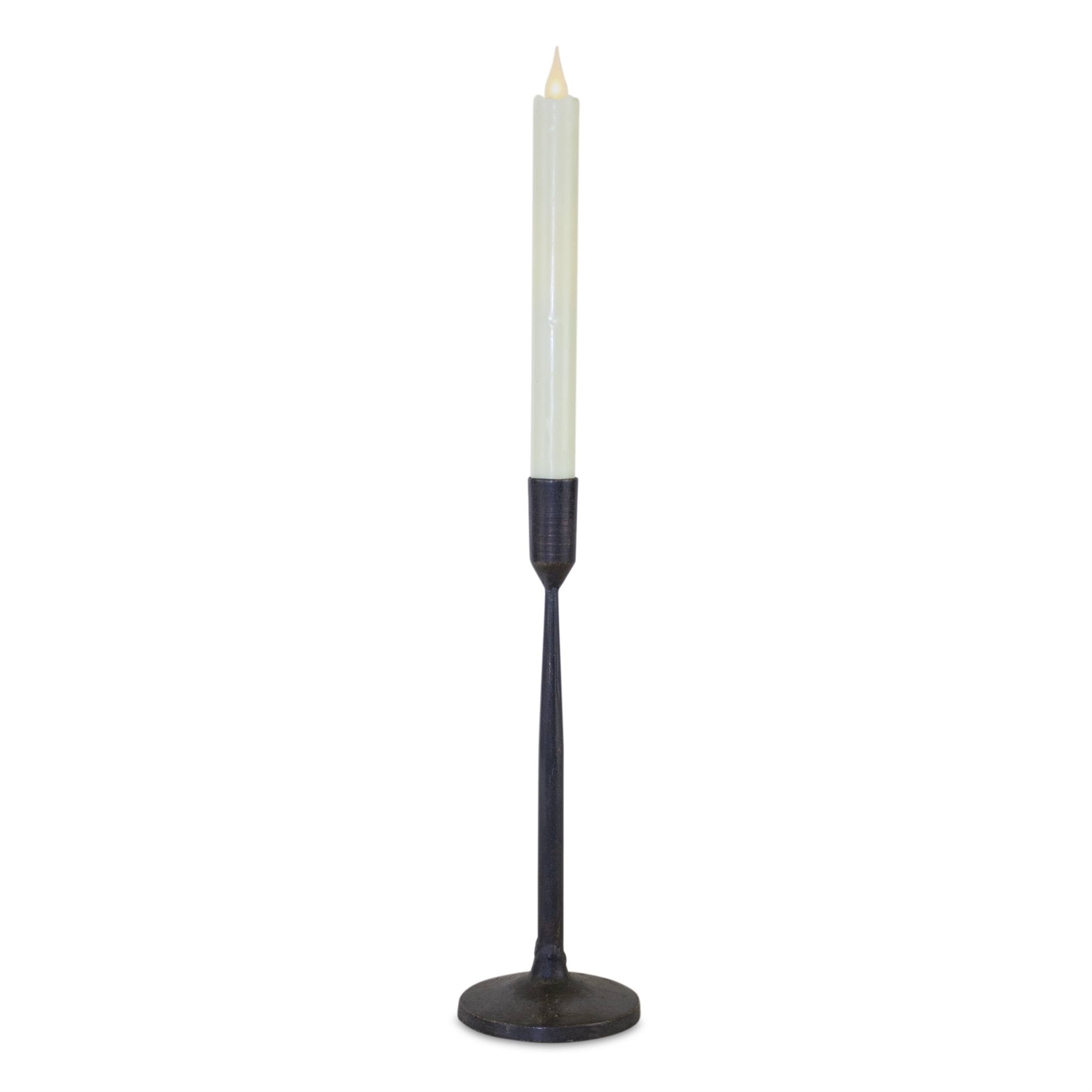 Left. BreeBe - Metal Taper Candle Holder (Set of 2) - Black.