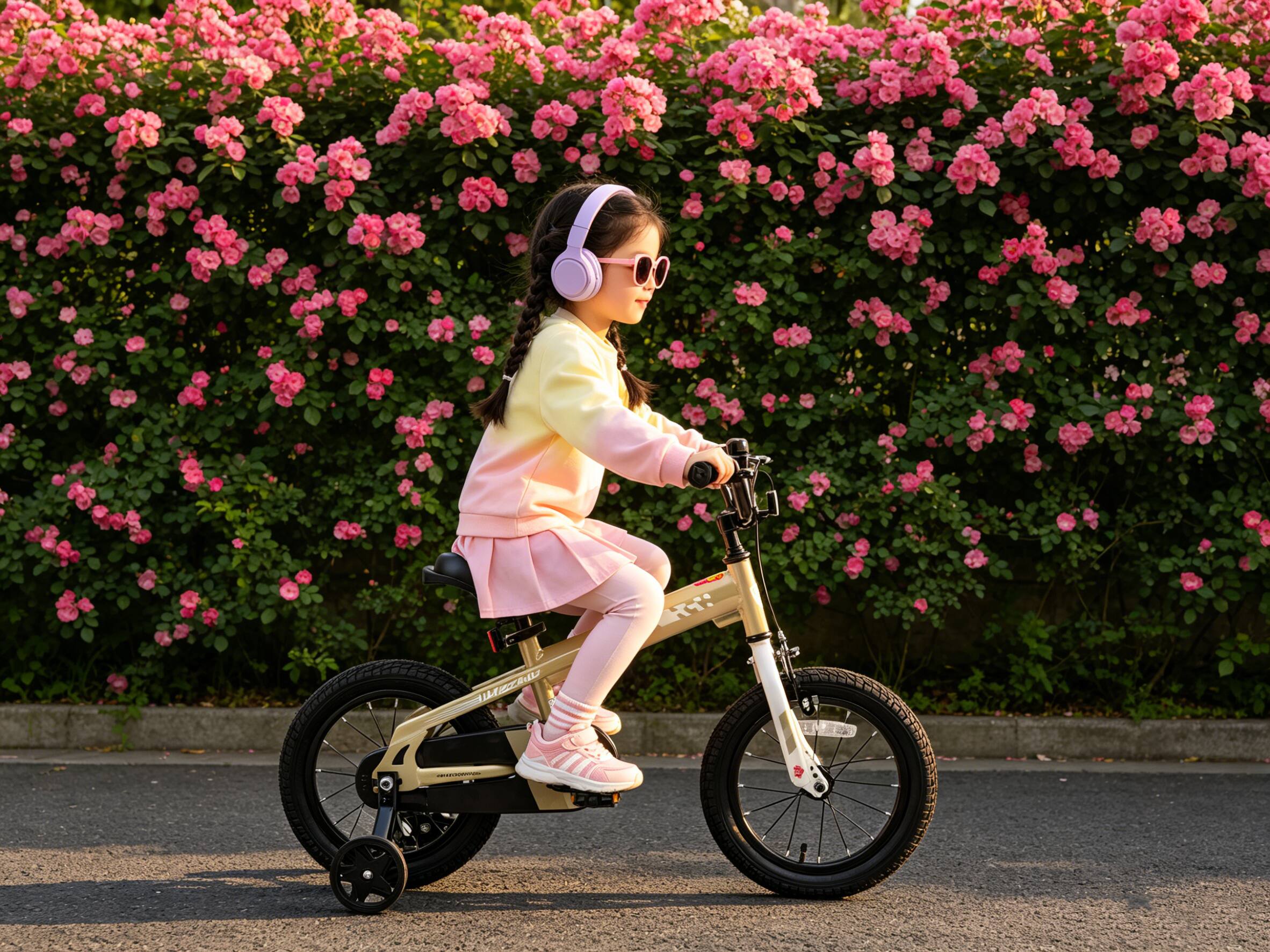 Angle. JOYSTAR - Whizz 14" Kids Bike for Toddler & Kids Ages 3-5, BMX Style Boys Bike with Training Wheels, Children Bicycles, Beige - Beige.