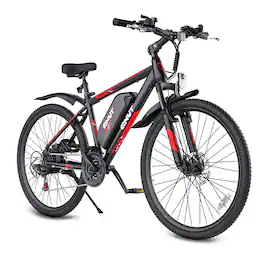 QNUT - VICTOR 2.0 PRO 26" Lightweight Electric Bike, Aluminum Frame, Commuter E-Bike with Disc Brakes - Red