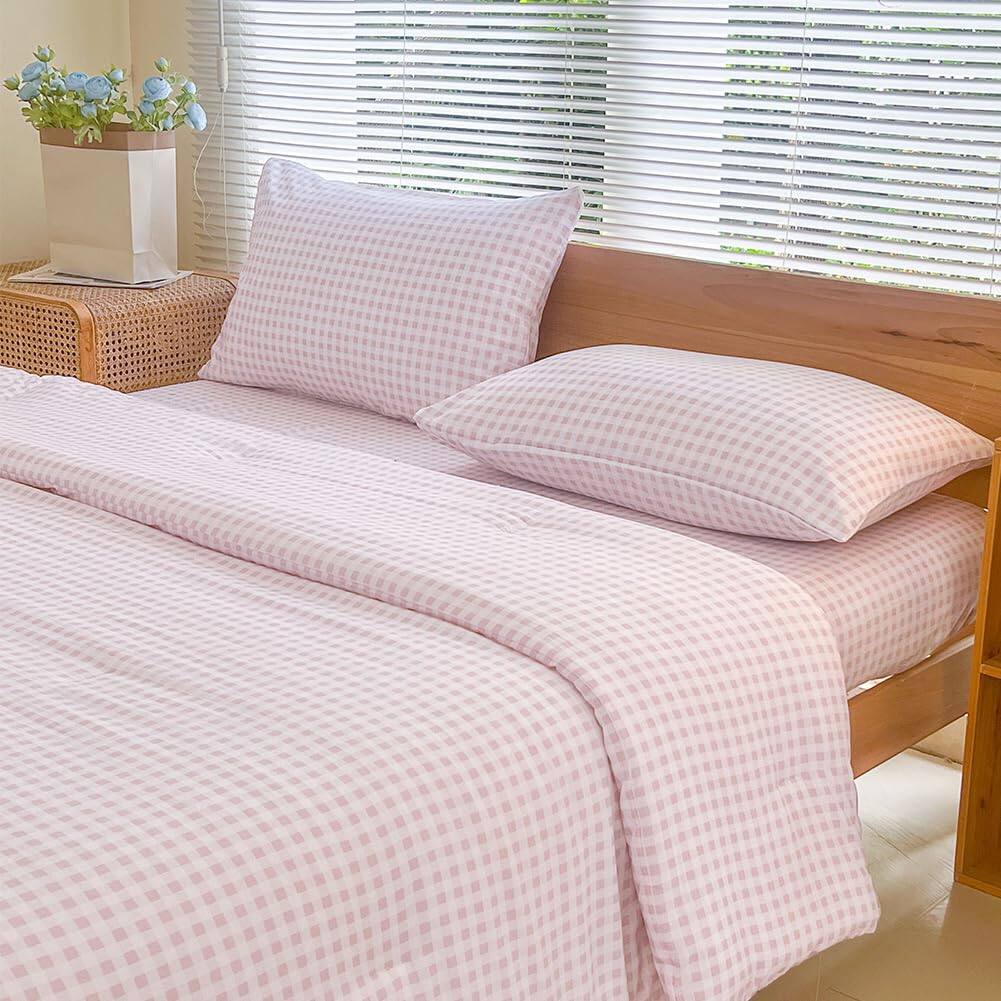 Paradigms Interiors Comforter Set Light Gingham Bedding Sets Grid Bed 2 ...
