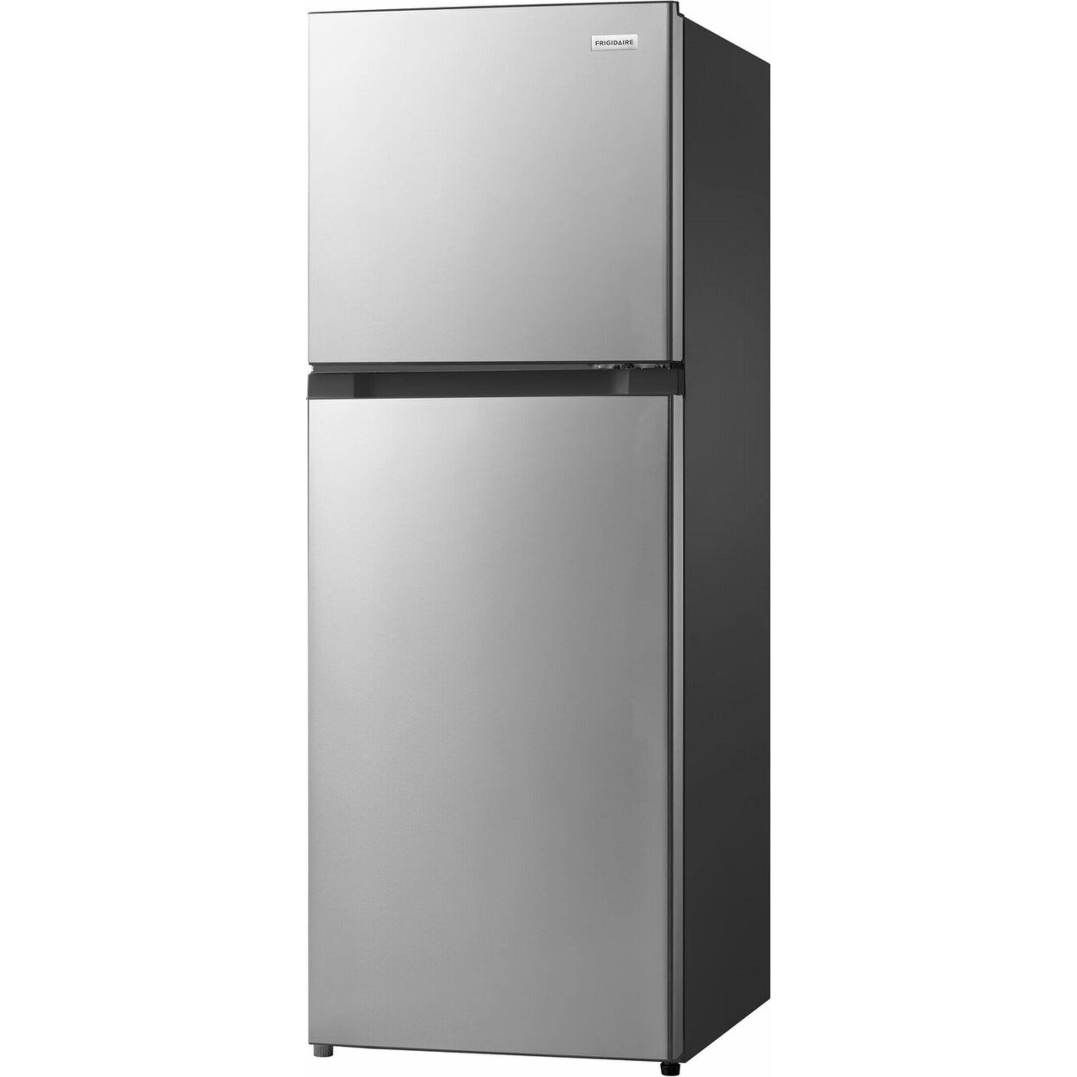 Angle. Frigidaire - 10 Cu. Ft. Garage Ready Top Freezer Apartment-Size Refrigerator - Fingerprint-Resistant Stainless Steel Look.