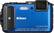 Front. Nikon - Coolpix AW130 16.0-Megapixel Digital Camera - Blue.